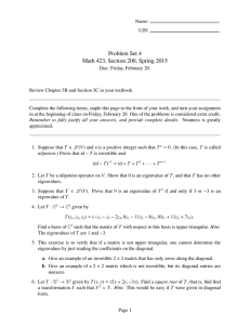 Problem Set 4 Math 423, Section 200, Spring 2015