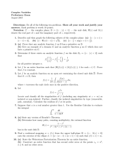 Directions: Do all of the following ten problems. Show all... answers. Each problem is worth 10 points.