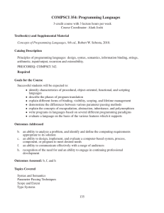 COMPSCI 354: Programming Languages