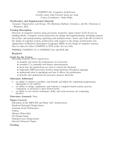 COMPSCI 441: Computer Architecture Course Coordinator: Nader Rafla