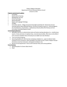 Perkins College of Education Department of Human Services Advisory Council •