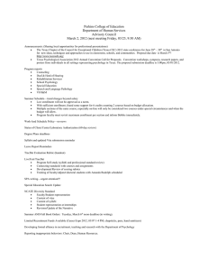 Perkins College of Education Department of Human Services Advisory Council