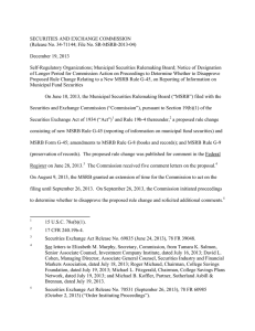 SECURITIES AND EXCHANGE COMMISSION (Release No. 34-71144; File No. SR-MSRB-2013-04)