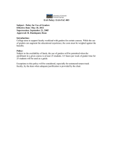 EAS Policy: EAS-FAC-003 Subject:  Policy for Use of Graders
