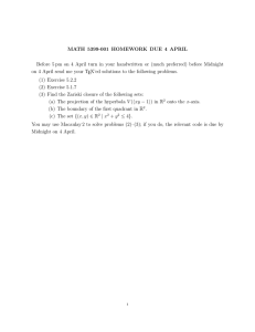 MATH 5399-001 HOMEWORK DUE 4 APRIL