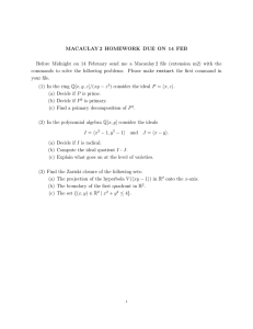 MACAULAY 2 HOMEWORK DUE ON 14 FEB