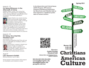 February 6 On Being Change: Christian Dissent and Social Change in America