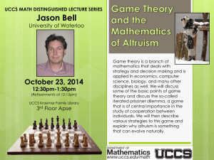 Jason Bell University of Waterloo UCCS MATH DISTINGUISHED LECTURE SERIES