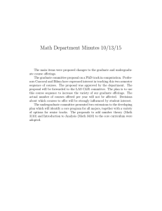Math Department Meeting Minutes - Course Changes