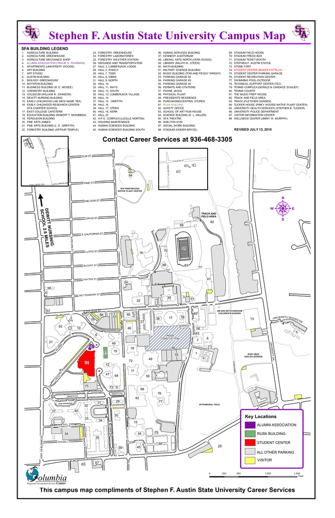 Stephen F Austin Campus Map Document 10428395