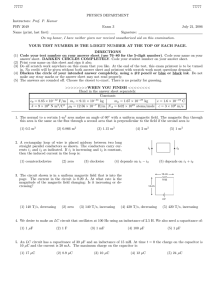 77777 PHYSICS DEPARTMENT Prof. P. Kumar PHY 2049