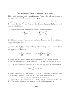 Comprehensive Exam – Analysis (June 2013)