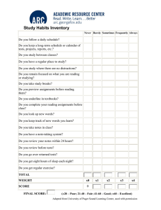 Study Habits Inventory: Assess Your Learning Skills