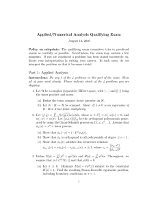 Applied/Numerical Analysis Qualifying Exam