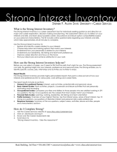 RESUME/Cover Letter CRITIQUE What is the Strong Interest Inventory?