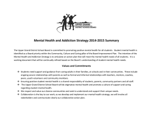 Mental Health and Addiction Strategy 2014-2015 Summary