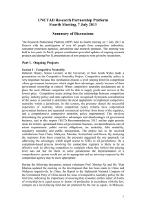 UNCTAD Research Partnership Platform Fourth Meeting, 7 July 2013  Summary of Discussions
