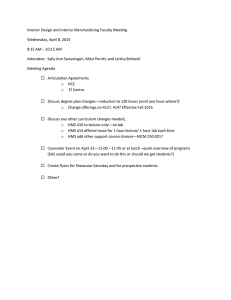 Interior Design and Interior Merchandising Faculty Meeting Wednesday, April 8, 2015