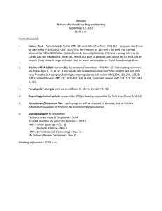 Minutes Fashion Merchandising Program Meeting September 27, 2013 11:00 a.m.