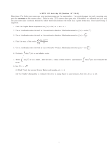 MATH 152 Activity 13 (Section 10.7-10.9)