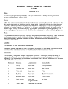 UNIVERSITY BUDGET ADVISORY COMMITEE Bylaws  September 2012