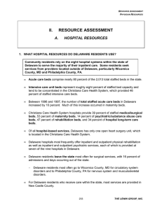 II. RESOURCE ASSESSMENT A. HOSPITAL RESOURCES
