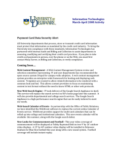 Payment Card Data Security Alert Information Technologies  March­April 2008 Activity  