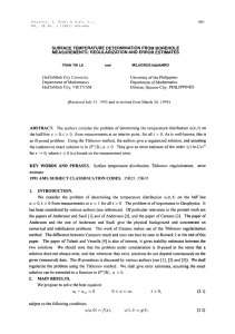 BOREHOLE SURFACE TEMPERATURE DETERMINATION FROM MEASUREMENTS: REGULARIZATION AND