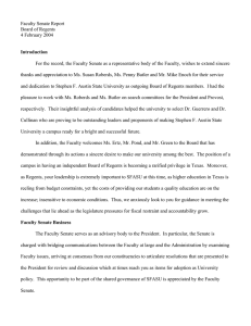 Faculty Senate Report Board of Regents 4 February 2004