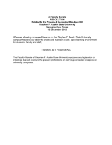 A Faculty Senate RESOLUTION Related to the Proposed Concealed Handgun Bill