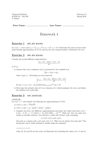 Numerical Methods Homework: Approximation & Error Analysis