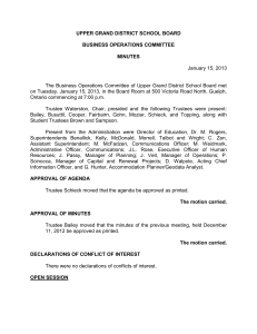 UPPER GRAND DISTRICT SCHOOL BOARD  BUSINESS OPERATIONS COMMITTEE MINUTES