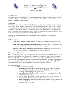 Stephen F. Austin State University Faculty Senate Meeting Minutes #435 February 10, 2016