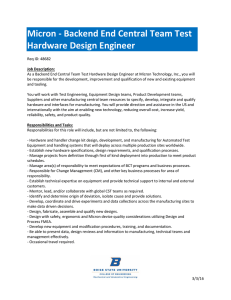 Micron - Backend End Central Team Test Hardware Design Engineer