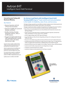 Avtron IHT Intelligent Hand-Held Terminal An Avtron Load Bank with Intelligent Hand-Held