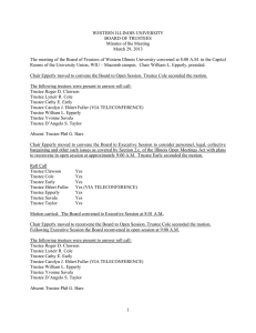 WESTERN ILLINOIS UNIVERSITY BOARD OF TRUSTEES Minutes of the Meeting March 29, 2013