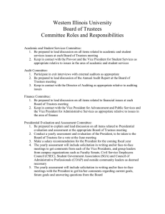 Western Illinois University Board of Trustees Committee Roles and Responsibilities