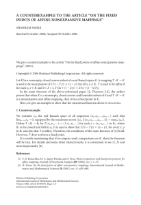 A COUNTEREXAMPLE TO THE ARTICLE ‘‘ON THE FIXED