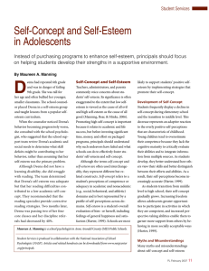 Self-Concept and Self-Esteem in Adolescents Student Services