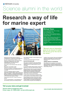 Research a way of life for marine expert  Michael Owen