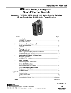 ASCO Quad-Ethernet Module Installation Manual