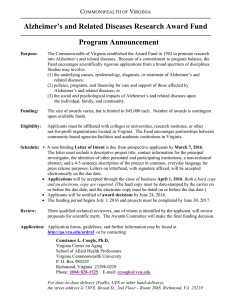Alzheimer’s and Related Diseases Research Award Fund Program Announcement C