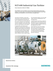 SGT-600 Industrial Gas Turbine Datasheet | Siemens