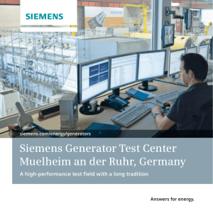 Siemens Generator Test Center Muelheim an der Ruhr, Germany Answers for energy.