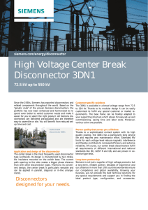 Siemens 3DN1 High Voltage Disconnector Datasheet