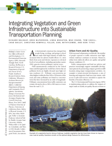 Integrating Vegetation and Green Infrastructure into Sustainable Transportation Planning Environmental Sustainability in Transportation