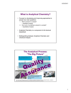 What is Analytical Chemistry? 8/20/2015 answer two main questions: