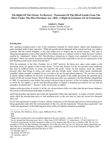 Hire-Purchase Act, 1965: Owner's Right to Recover Goods
