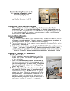 Standard Operating Procedure for the HP 1050 High Performance Liquid Chromatography System