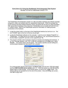 Instructions for Using the PeakSimple Chromatography Data System